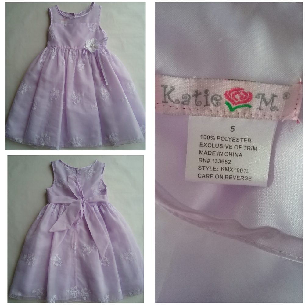 Lavender Little Girl Size 5 Dress